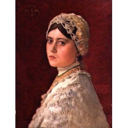Portrait of artist's Daughter Hannah by Isidor Kaufmann - Jewish Art Oil Painting Gallery