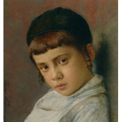 Portrait of a Nice Jewish Boy with Peyot by Isidor Kaufmann -...