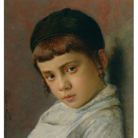 Portrait of a Nice Jewish Boy with Peyot by Isidor Kaufmann -...