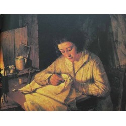 Jewish Seamstress, 1927 by Yehuda Pen - Jewish Art Oil Painting...