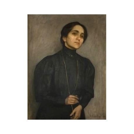 Portrait Marni Feldmanowej by Samuel Hirszenberg- Jewish Art Oil...