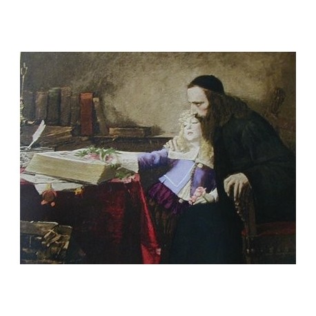 Instructing the Young Spinoza by Samuel Hirszenberg- Jewish Art Oil Painting Gallery