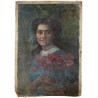 Portrait of a Girl Holding Flowers by Leopold Pilichowski - Jewish...