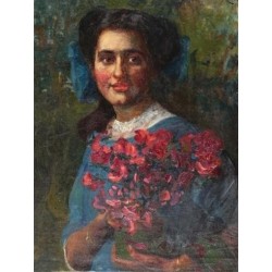 Portrait of a Woman by Leopold Pilichowski - Jewish Art Oil...