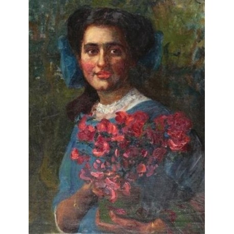 Portrait of a Woman by Leopold Pilichowski - Jewish Art Oil...