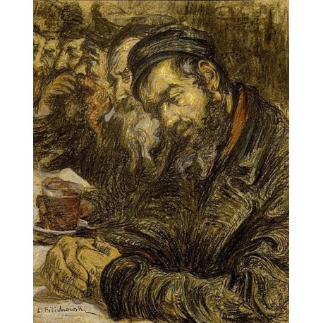 The Daily Prayers by Leopold Pilichowski - Jewish Art Oil Painting...