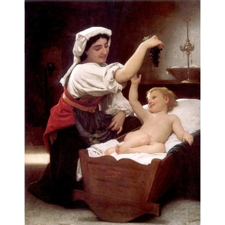 The Bunch Of Grapes1868 by  William Adolphe Bouguereau - Art...