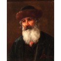 Figure of a Rabbi by Josef  Johann Suss - Jewish Art Oil Painting...