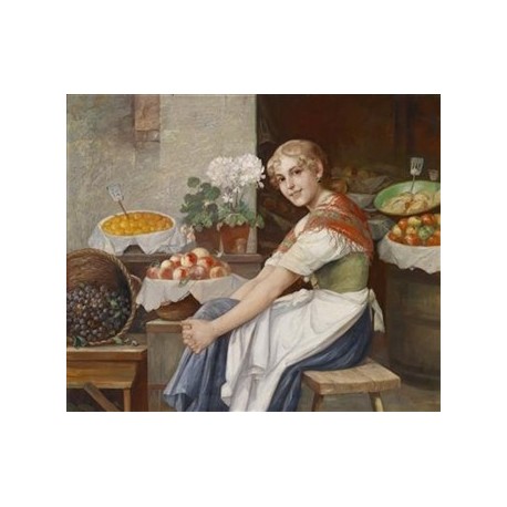 Fresh Fruit by Josef  Johann Suss - Jewish Art Oil Painting Gallery