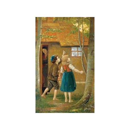 Jewish Children in the Garden by Josef Johann Suss - Jewish Art Oil Painting Gallery