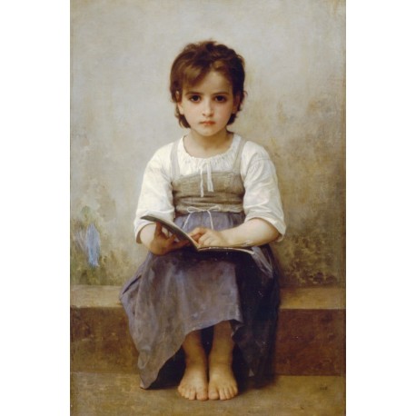 The Difficult Lesson 1884 by  William Adolphe Bouguereau - Art gallery oil painting reproductions