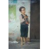 Young Match Seller by Josef  Johann Suss - Jewish Art Oil Painting...
