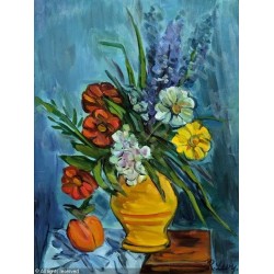 Blumenstillleben by Rudolf Levy - Jewish Art Oil Painting Gallery