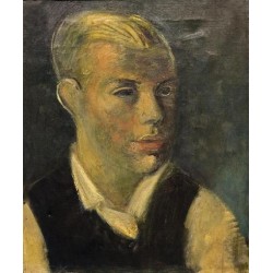 Male Portrait by Rudolf Levy - Jewish Art Oil Painting Gallery