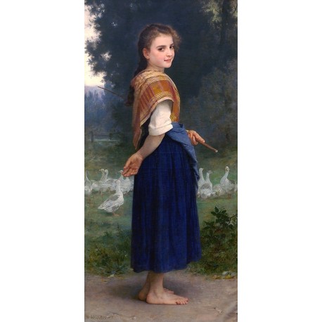 The Goose Girl 1891 by William Adolphe Bouguereau - Art gallery oil painting reproductions