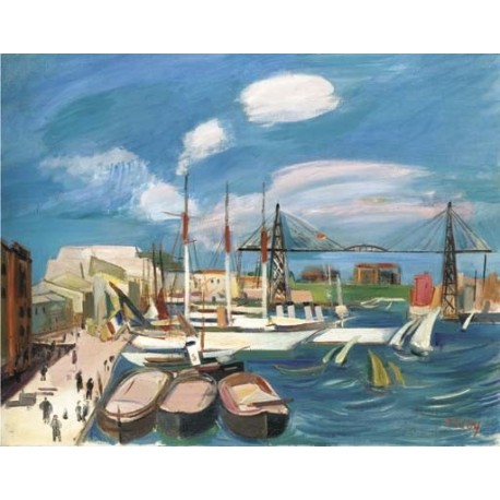 The Port of Marceille by Rudolf Levy - Jewish Art Oil Painting Gallery
