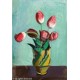 Tulips in Ceramic Jug by Rudolf Levy - Jewish Art Oil Painting Gallery