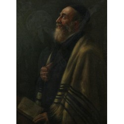 Portrait of a Rabbi by Maurycy Gottlieb- Jewish Art Oil Painting...