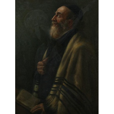 Portrait of a Rabbi by Maurycy Gottlieb- Jewish Art Oil Painting...