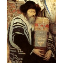 Praying the Psalms, Detail 2 by Maurycy Gottlieb- Jewish Art Oil...