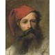 Portrait of a Man with a Turkish Hat by Maurycy Gottlieb- Jewish Art Oil Painting Gallery
