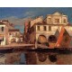 Canal Scene in Chioggia by Gustav Bauernfeind - Jewish Art Oil Painting Gallery