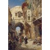 King David Street, Jerusalem 1 by Gustav Bauernfeind - Jewish Art Oil Painting Gallery