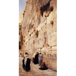 The Wailing Wall by Gustav Bauernfeind - Jewish Art Oil Painting...