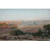 View of Jerusalem by Gustav Bauernfeind - Jewish Art Oil Painting...