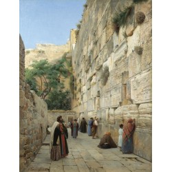 Wailing Wall by Gustav Bauernfeind - Jewish Art Oil Painting Gallery