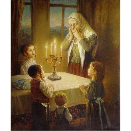 Elena Flerova - Welcoming the Shabbat | Jewish Art 