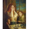 Welcoming the Shabbat IV | Jewish Art Oil Painting 