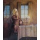 Welcoming the Shabbat II | Jewish Art Oil Painting 