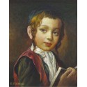 Elena Flerova - A Jewish Boy | Jewish Art Oil Painting Gallery