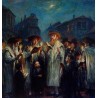 Elena Flerova - Blessing The New Moon | Jewish Art Oil Painting Gallery