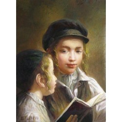 Elena Flerova - Boys Time II | Jewish Art Oil Painting Gallery