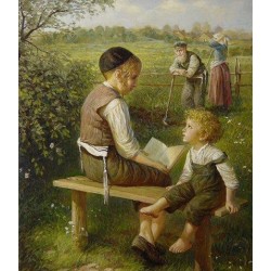 Elena Flerova - Children in the Forest II | Jewish Art Oil Painting Gallery