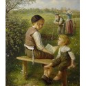 Elena Flerova - Children in the Forest II | Jewish Art Oil Painting Gallery