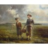Elena Flerova - Children in the Forest III | Jewish Art Oil Painting Gallery