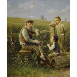 Elena Flerova - Children in the Forest | Jewish Art Oil Painting Gallery