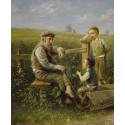 Elena Flerova - Children in the Forest | Jewish Art Oil Painting Gallery