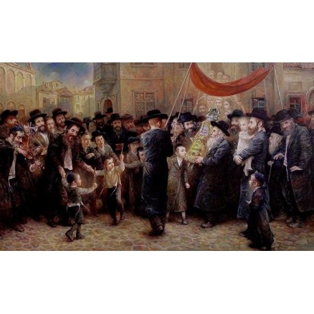 Elena Flerova - Coming of the new torah II | Jewish Art Oil Painting Gallery