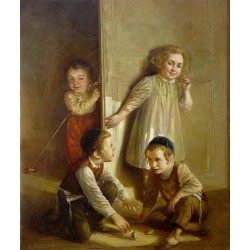 Elena Flerova - Dreidel II | Jewish Art Oil Painting Gallery