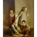 Elena Flerova - Dreidel II | Jewish Art Oil Painting Gallery