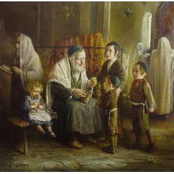 Elena Flerova - Candy for the children | Jewish Art Oil Painting Gallery