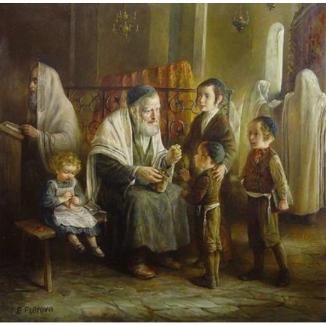Elena Flerova - Candy for the children | Jewish Art Oil Painting Gallery
