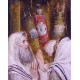 Elena Flerova - In Shul | Jewish Art Oil Painting Gallery