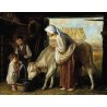Elena Flerova - In The Barn | Jewish Art Oil Painting Gallery