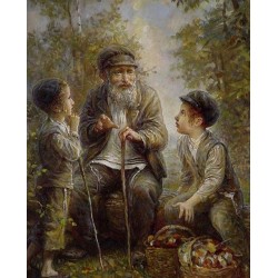 Elena Flerova - In the Forest | Jewish Art Oil Painting Gallery