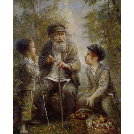 Elena Flerova - In the Forest | Jewish Art Oil Painting Gallery